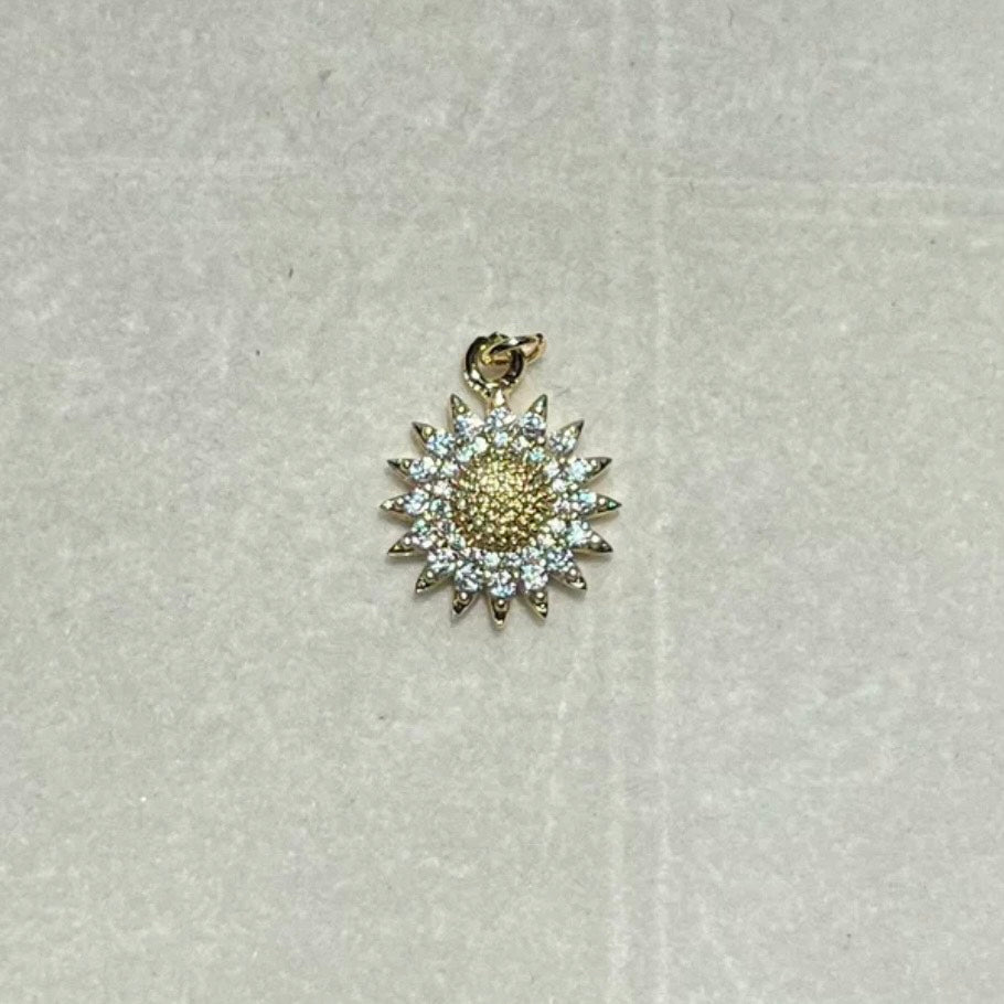 Sunflower Charm in Gold