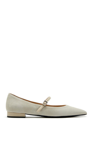 Fritz Mary Jane Flat in Cloud Suede