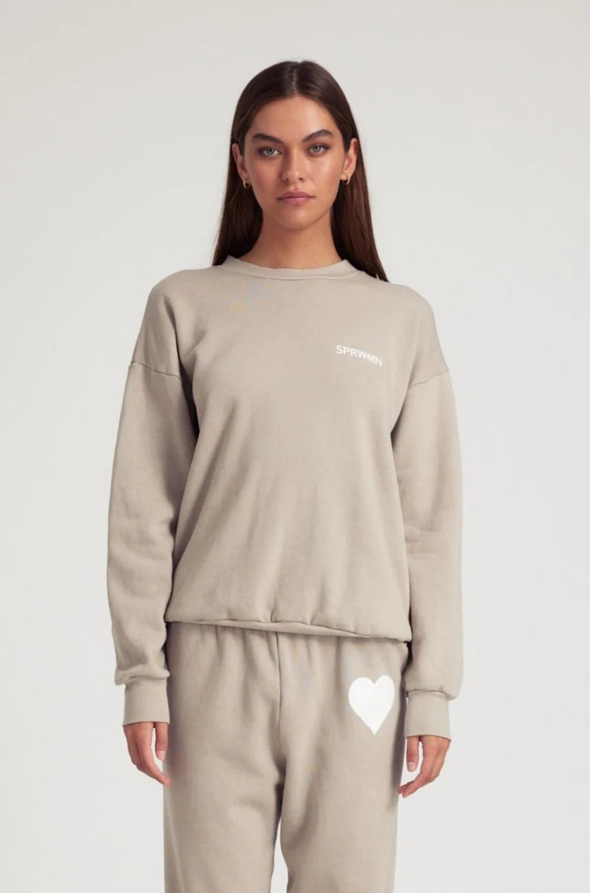 Tiny Logo Sweatshirt in Taupe