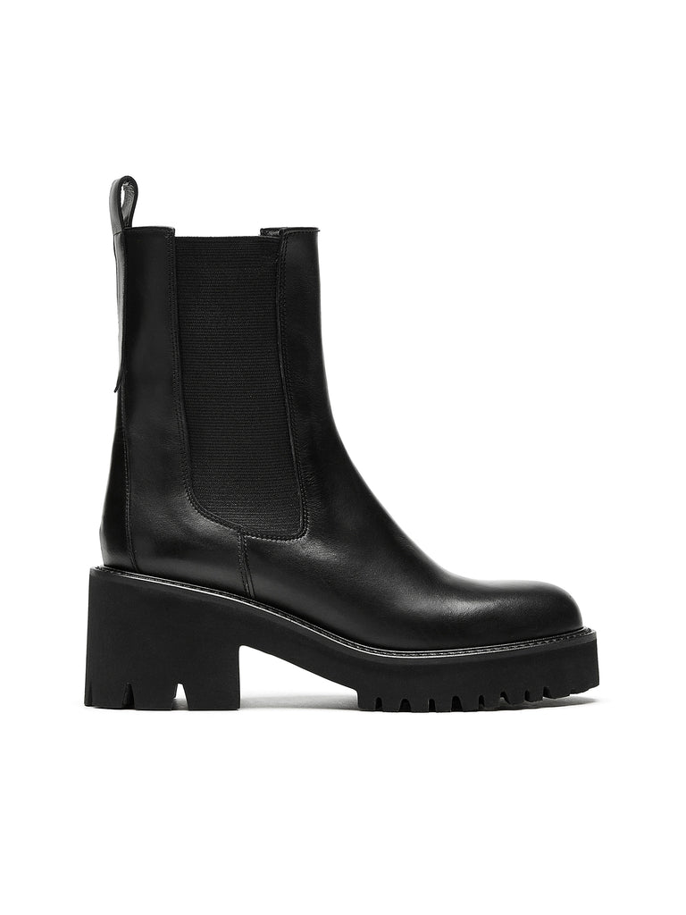 Teddy Leather Boot in Black