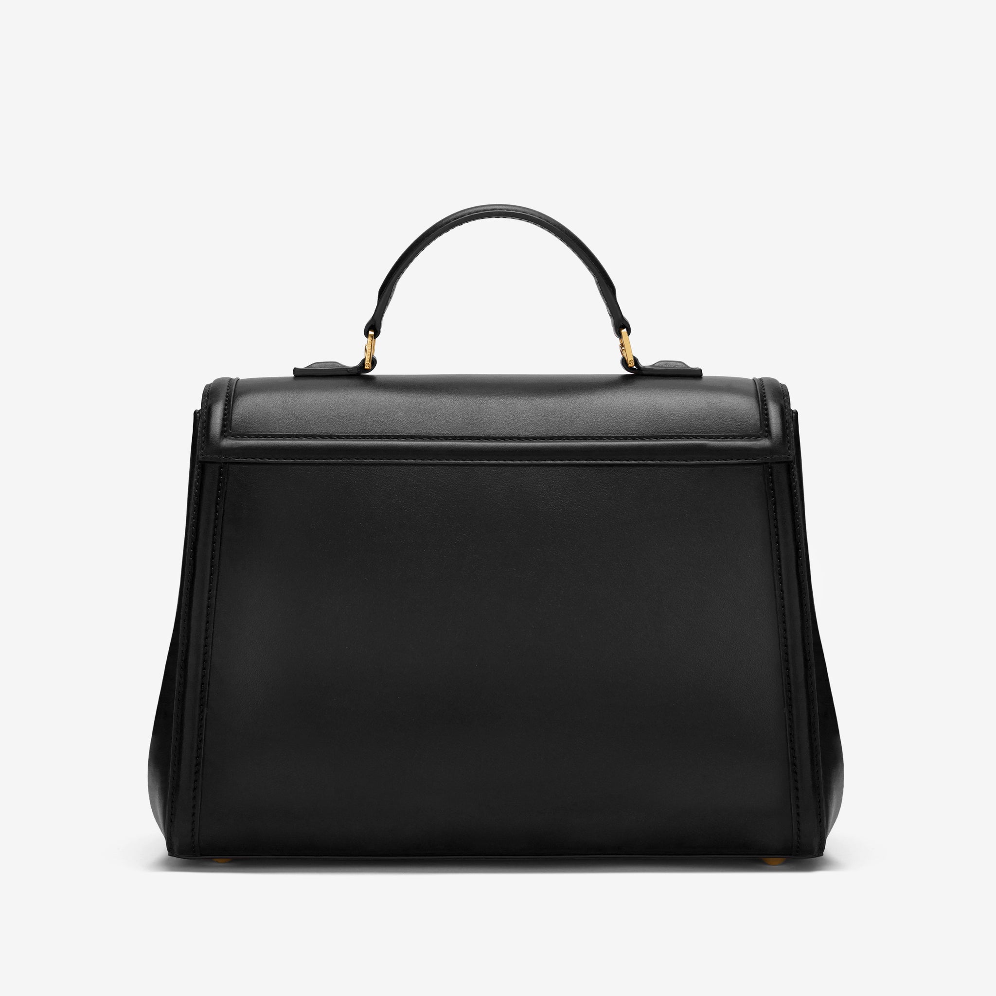 The Midi Paris in Black Smooth Leather