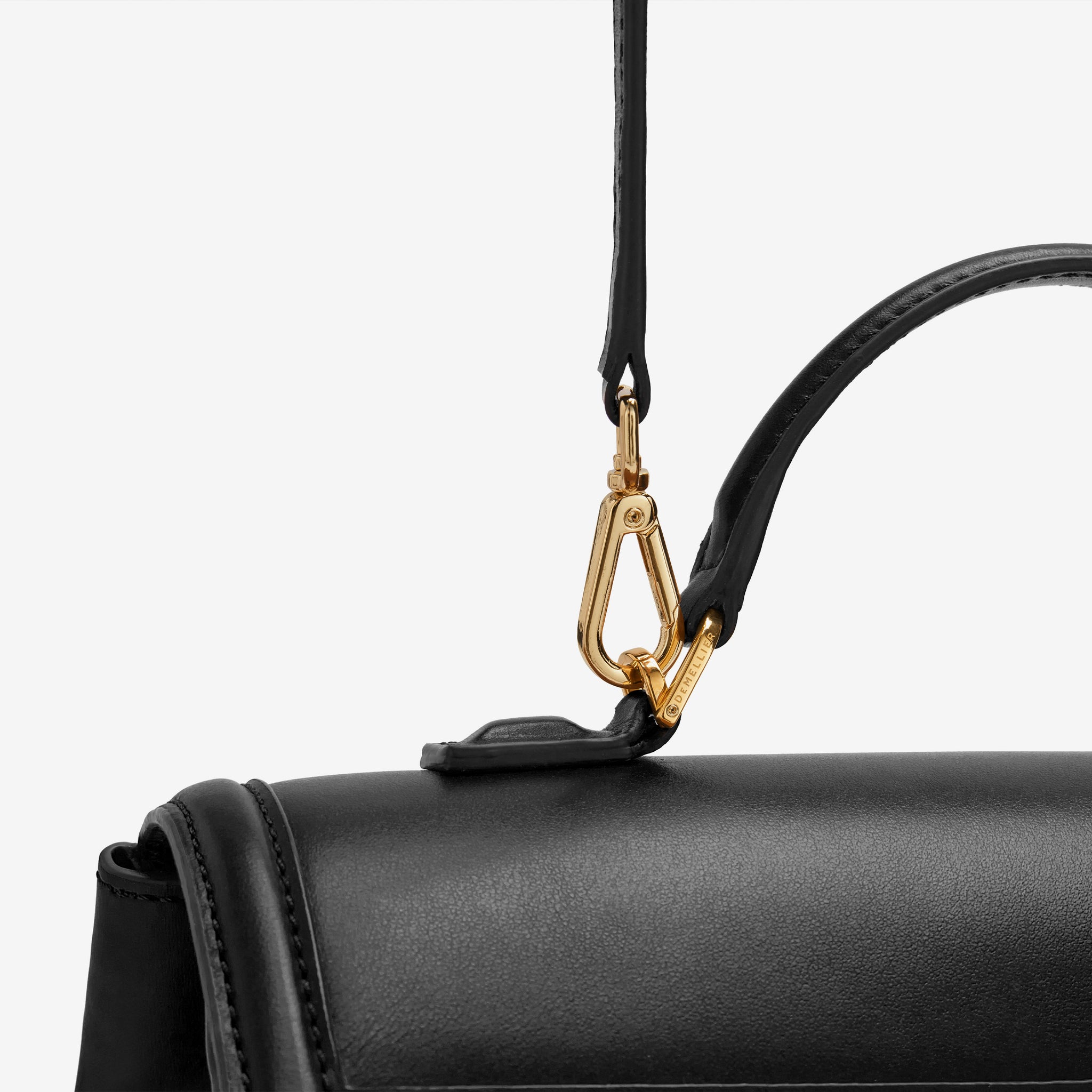 The Midi Paris in Black Smooth Leather