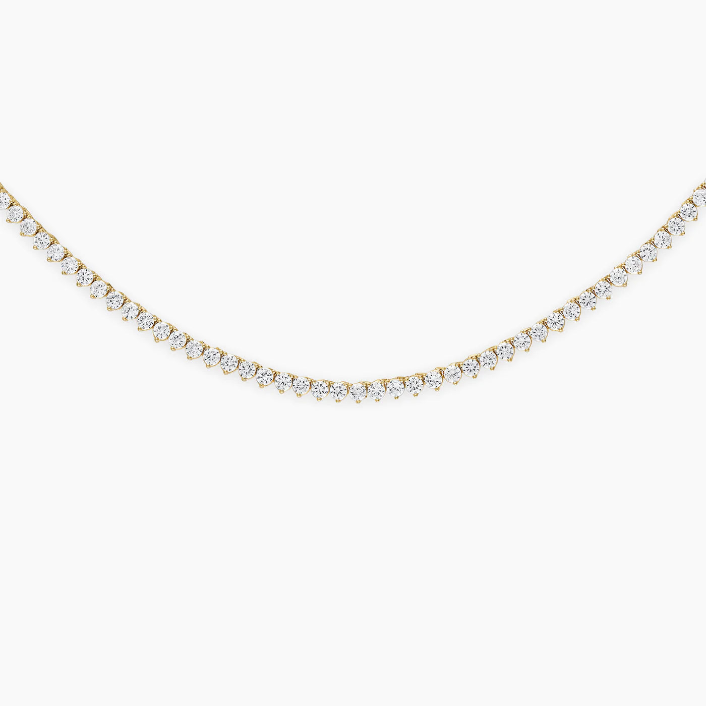 Crystal Tennis Necklace in Gold - 16"